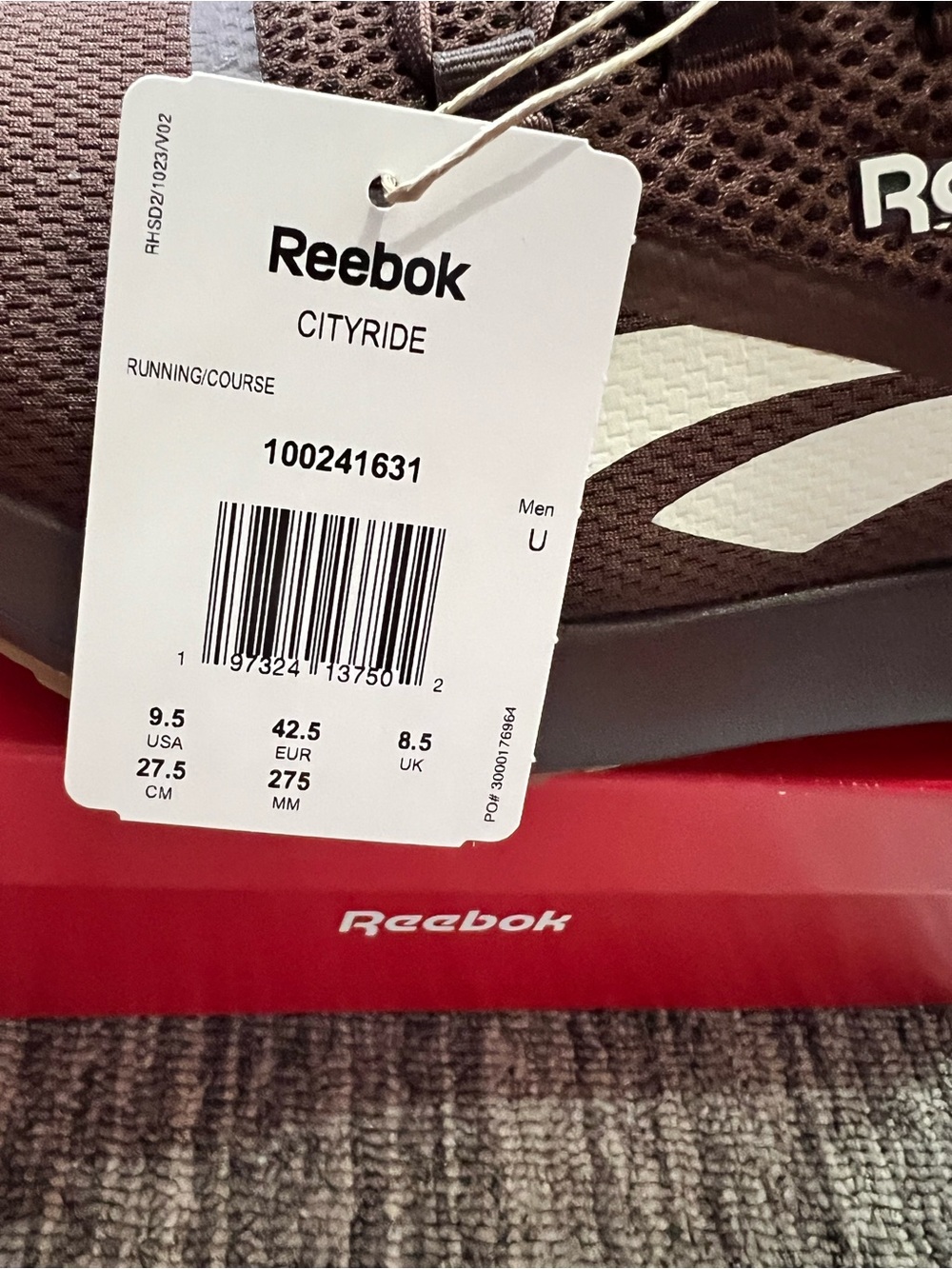 Reebok Running Sneakers GI 2620 Marroni Size 9.5 - Picture 7 of 10